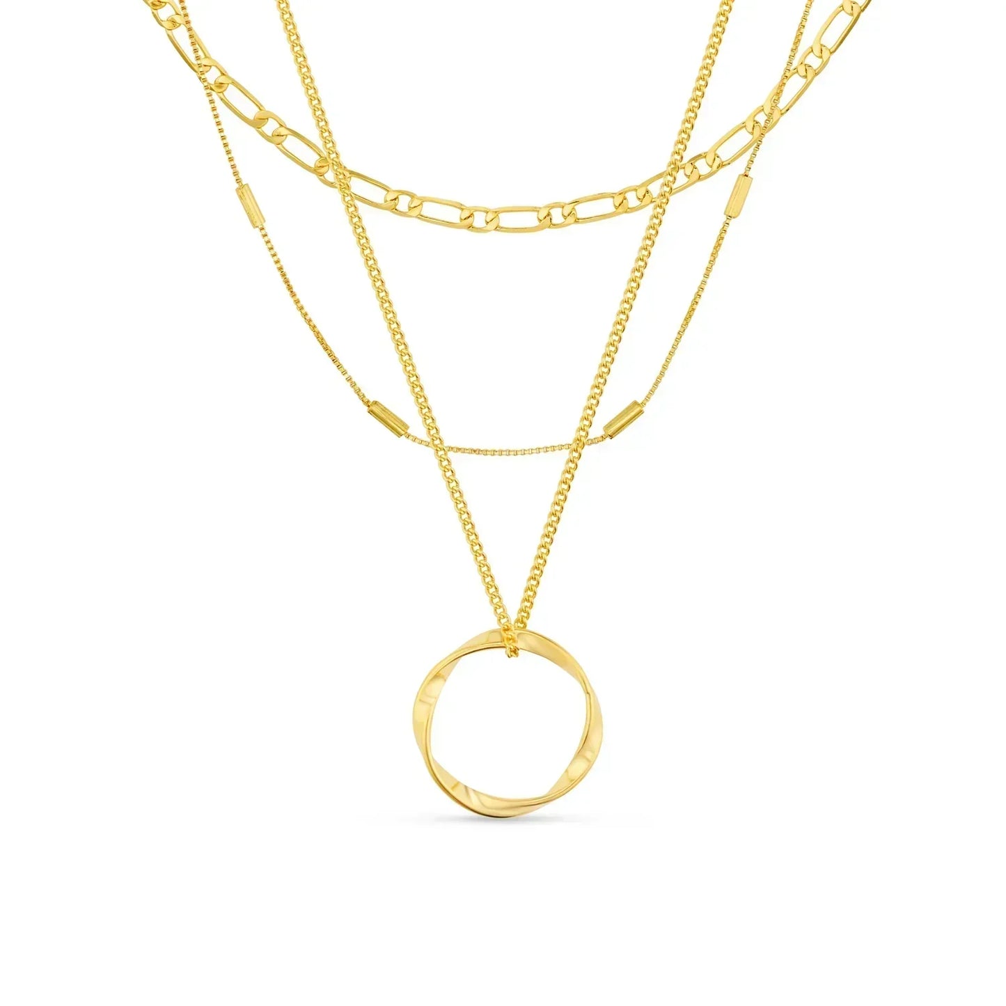 Open Circle Three Row Collana | Oro