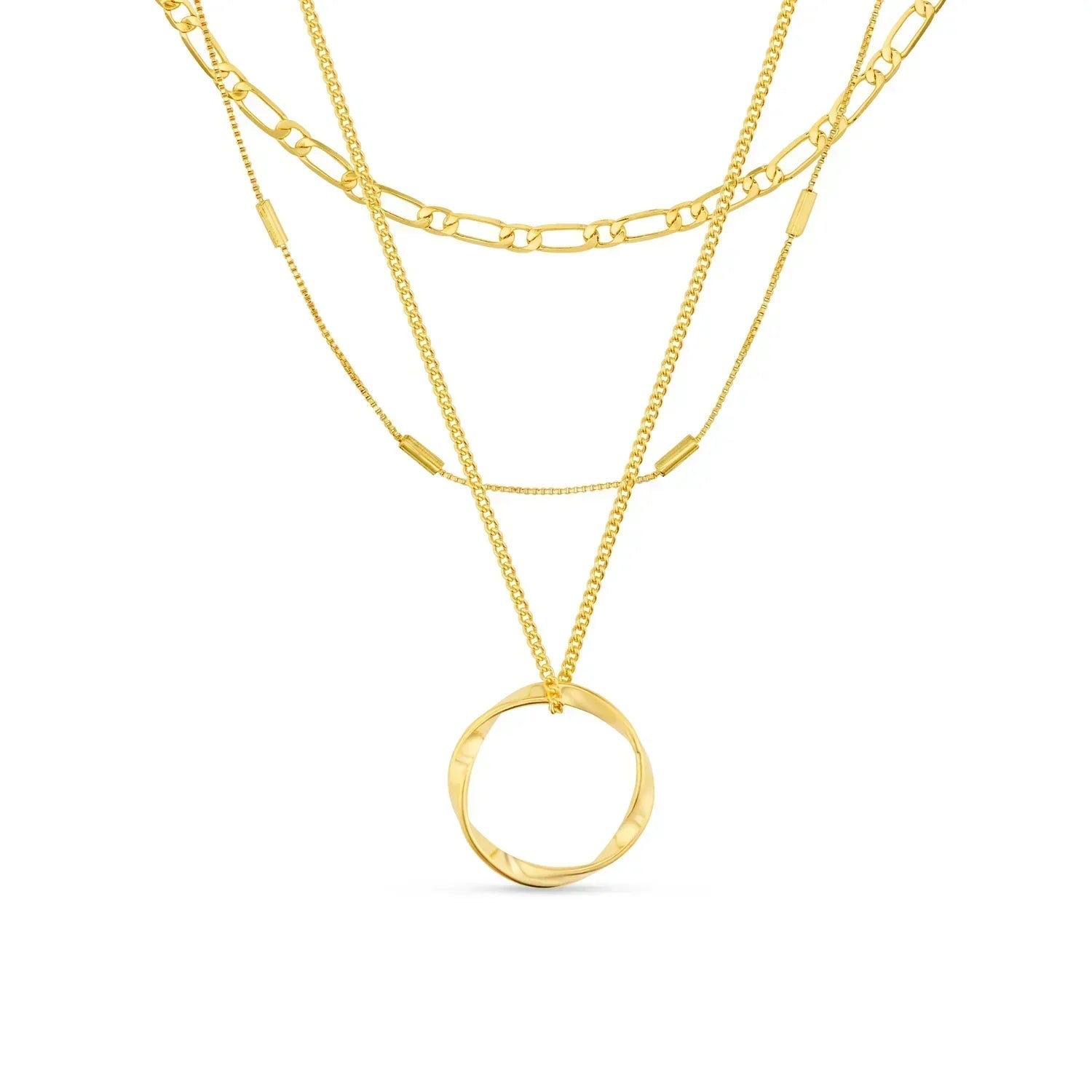 Open Circle Three Row Collana | Oro