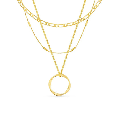Open Circle Three Row Collana | Oro