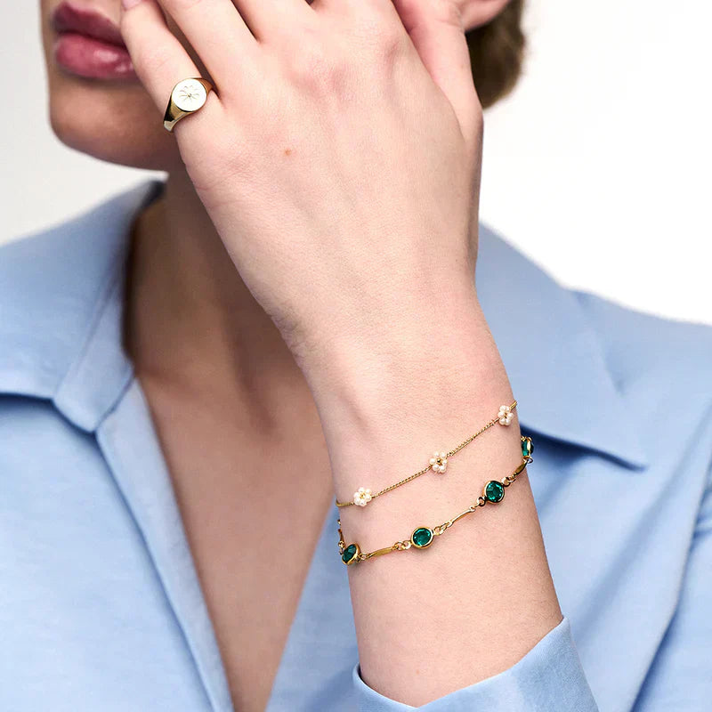 Smeraldo Link Chain Bracciale | Oro