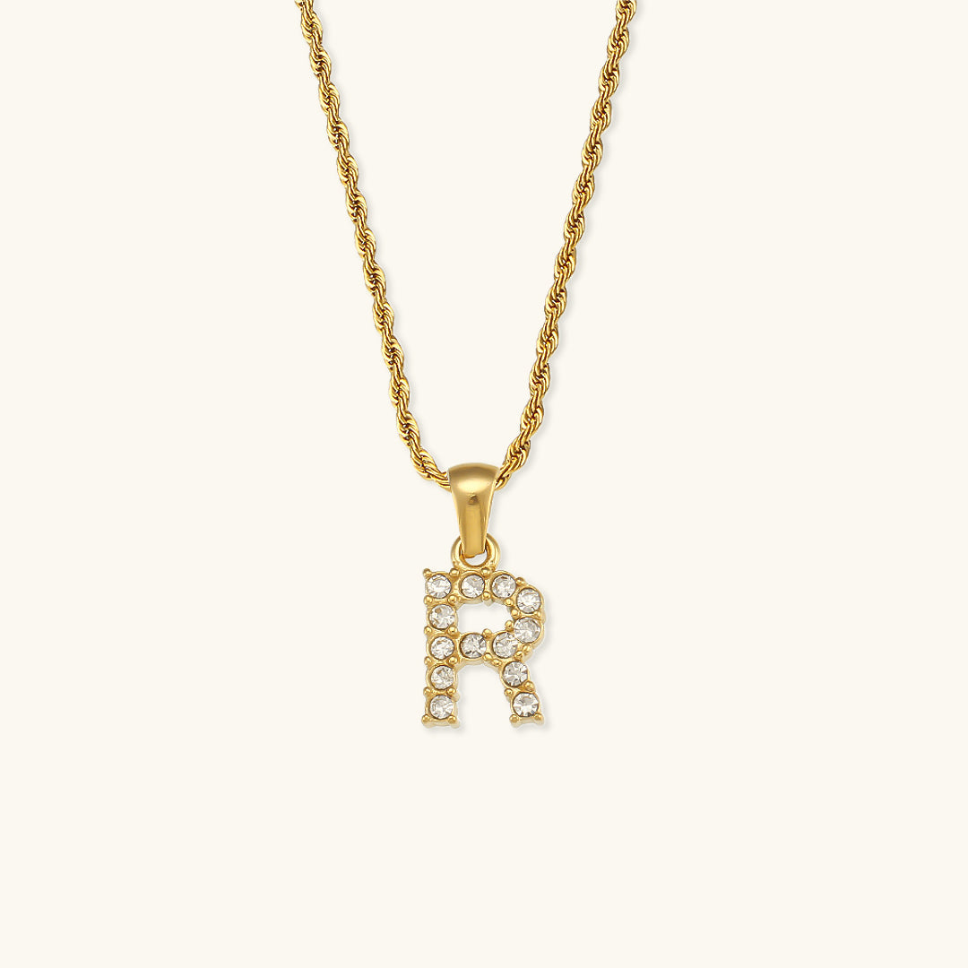 Maeve Letter Initial Diamante Collana