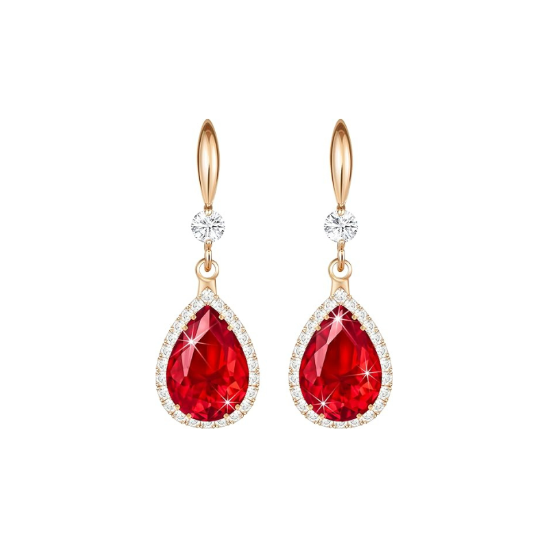 Rubino Teardrop Orecchini | Rose Oro