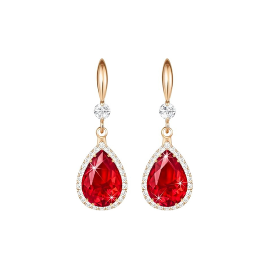 Rubino Teardrop Orecchini | Rose Oro