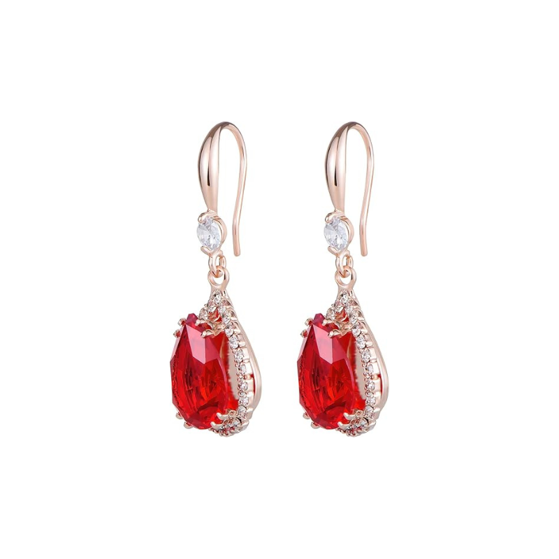 Rubino Teardrop Orecchini | Rose Oro