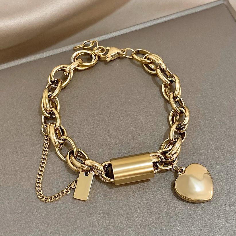 Heartened Chunky Bracciale | Oro