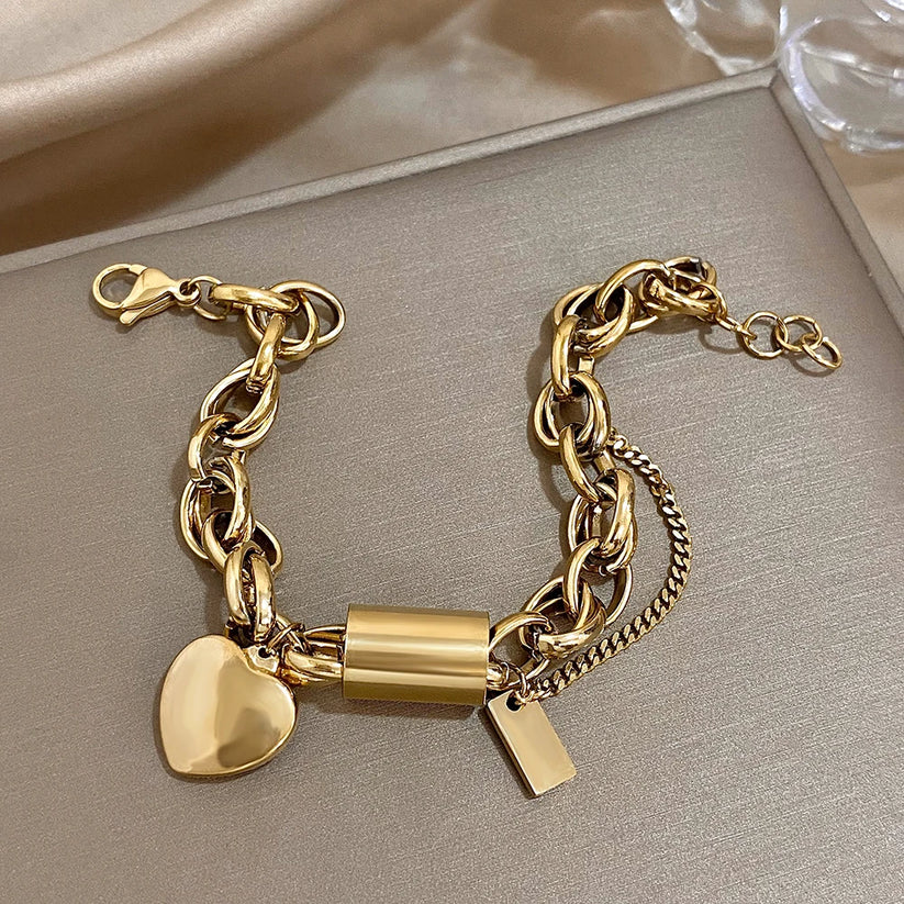 Heartened Chunky Bracciale | Oro