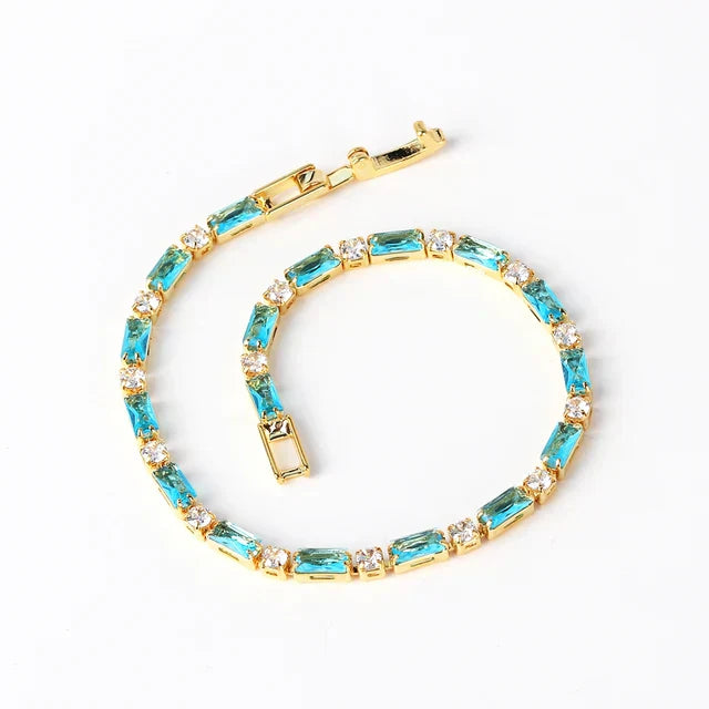 Naturale Turchese Pietra Bracciale | Oro