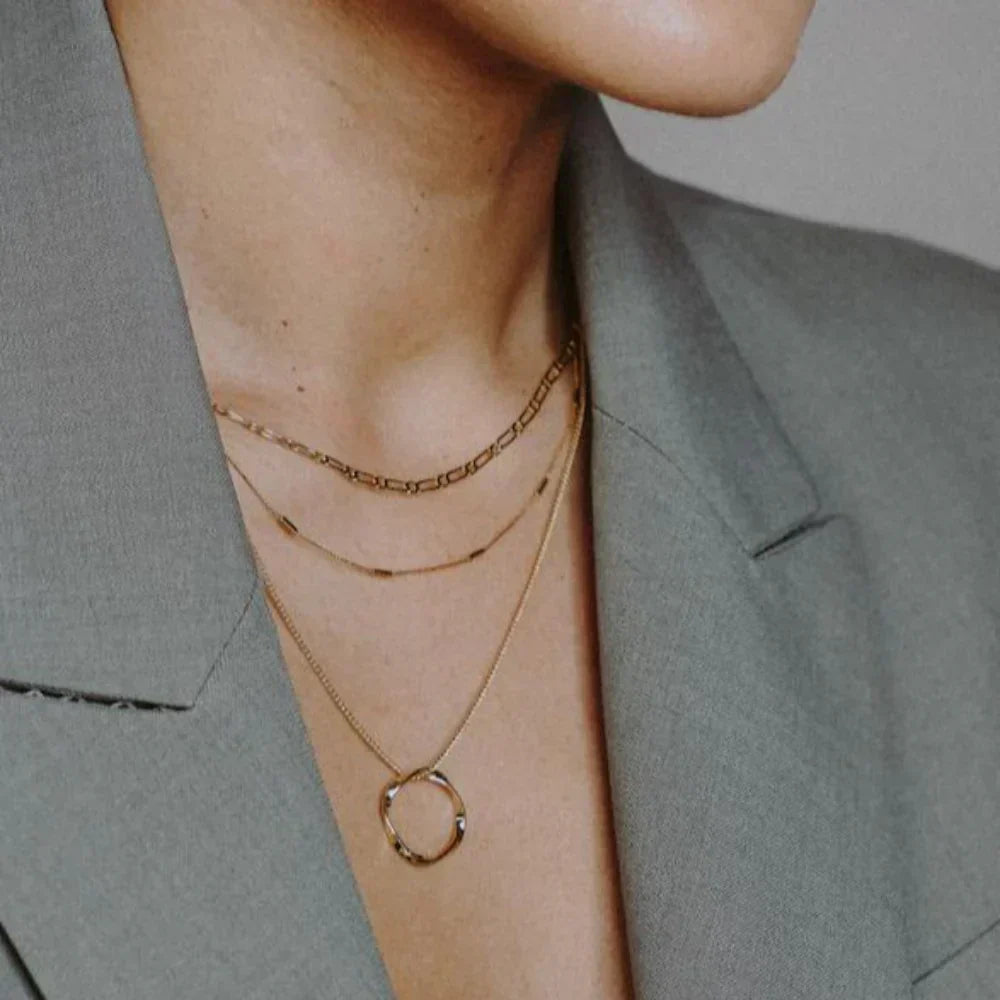 Open Circle Three Row Collana | Oro