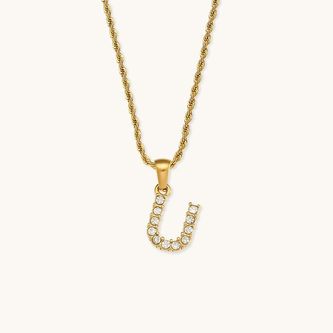 Maeve Letter Initial Diamante Collana