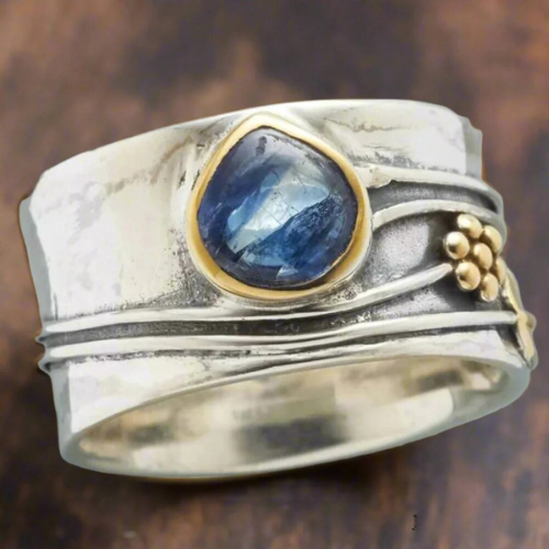 Argento and Oro Bezel Accent Anello