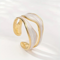 Argento and Oro Sculptural Cuff Anello