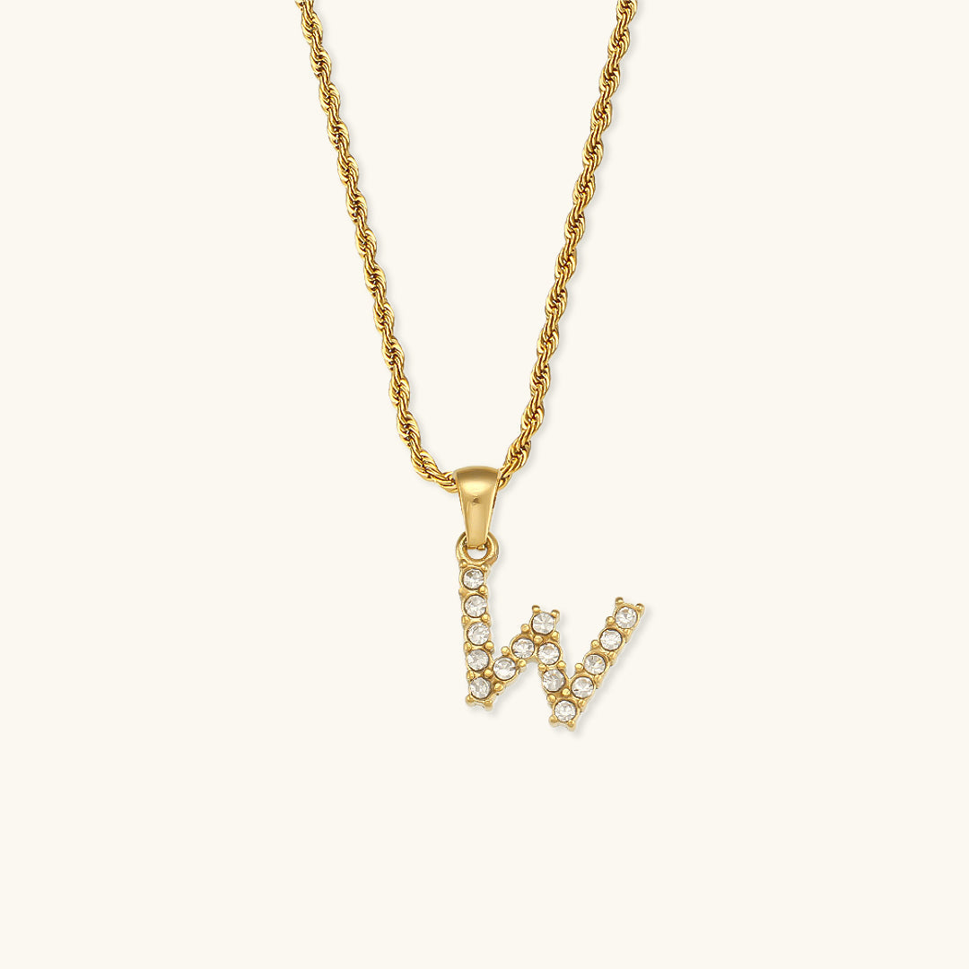Maeve Letter Initial Diamante Collana
