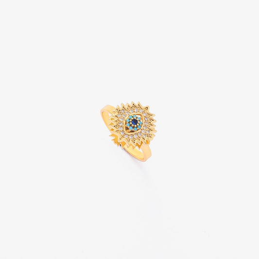 Zaffiro Sunburst Spinning Anello | Oro