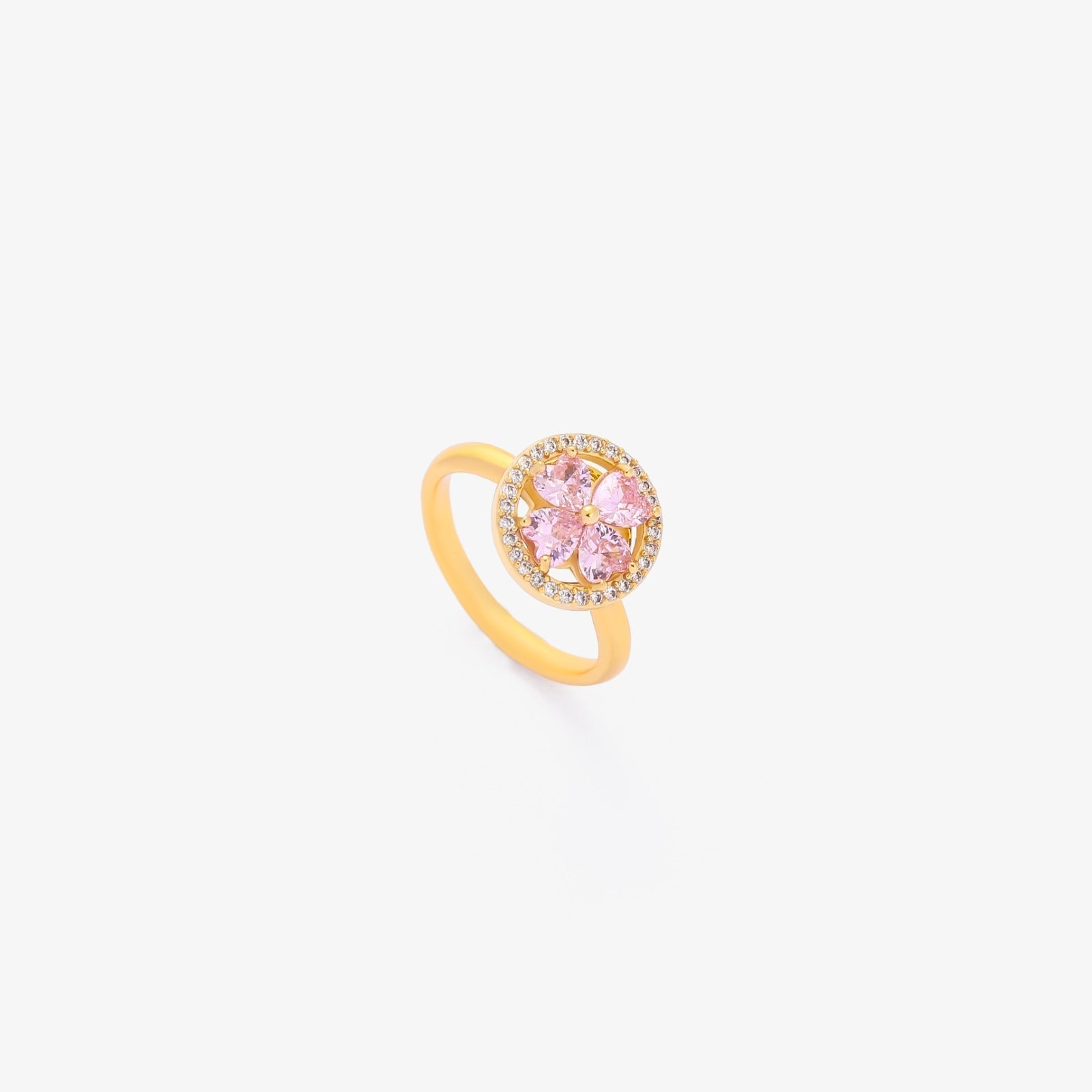 Pink Cuore Bloom Spinning Anello | Oro