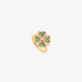 Smeraldo Clover Spinning Anello | Oro