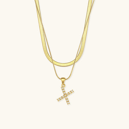 Fiona Layered Oro Initial Letter Collana