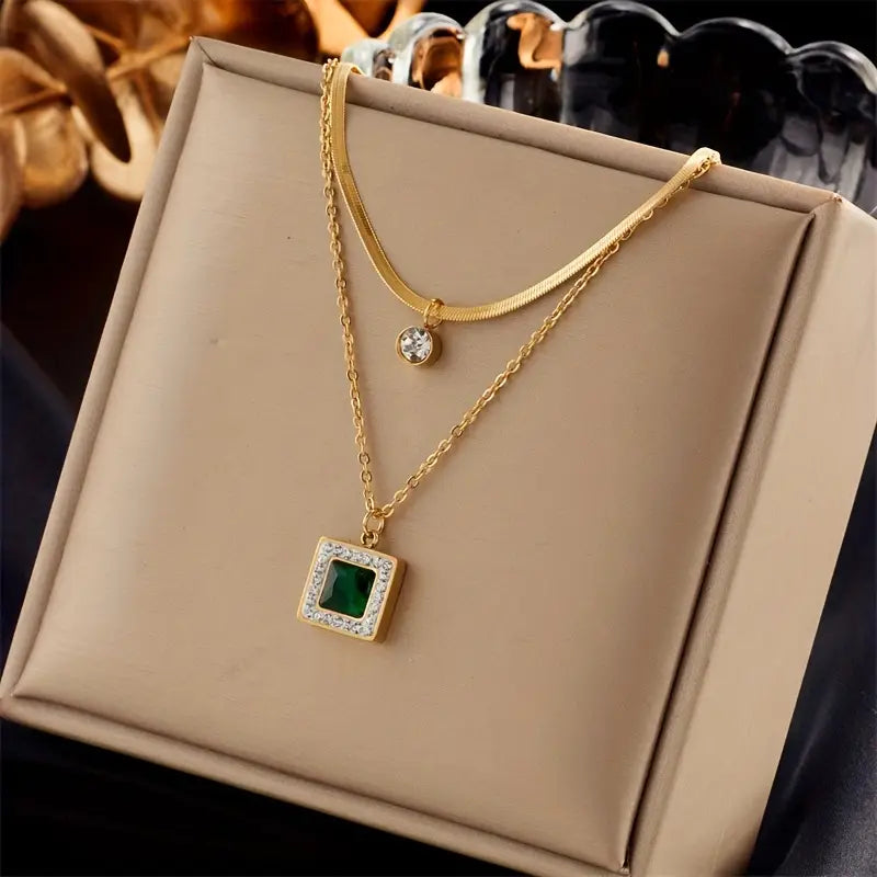 Oro Smeraldo Layered Collana