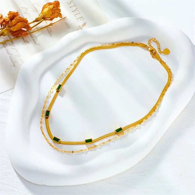 Sister Gem Double-Layer Retro Collana | Oro