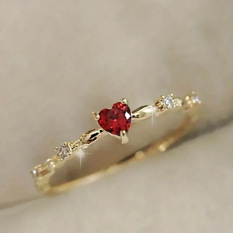 Oro Rubino Cuore Anello