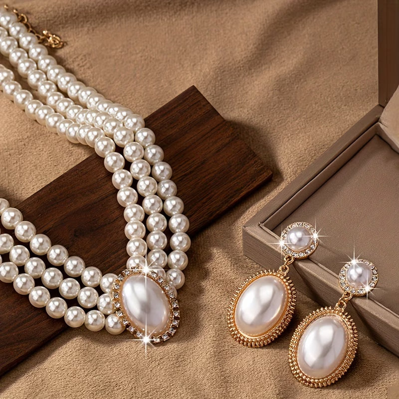 Vintage Perla Strand Set di Gioielli