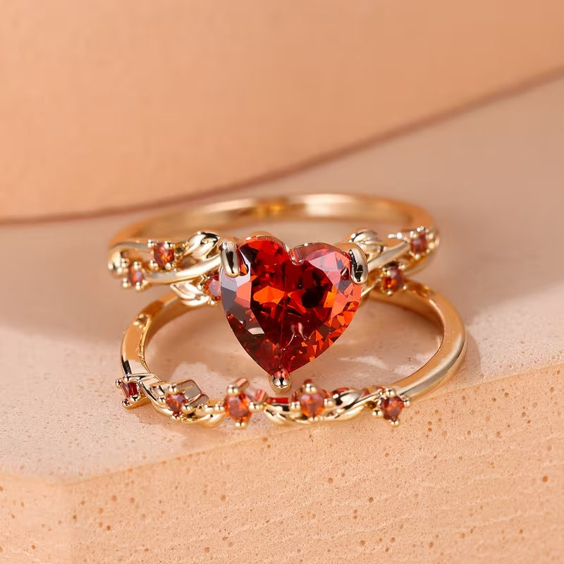 Redvine Cuore Accent Set Anelli | Oro