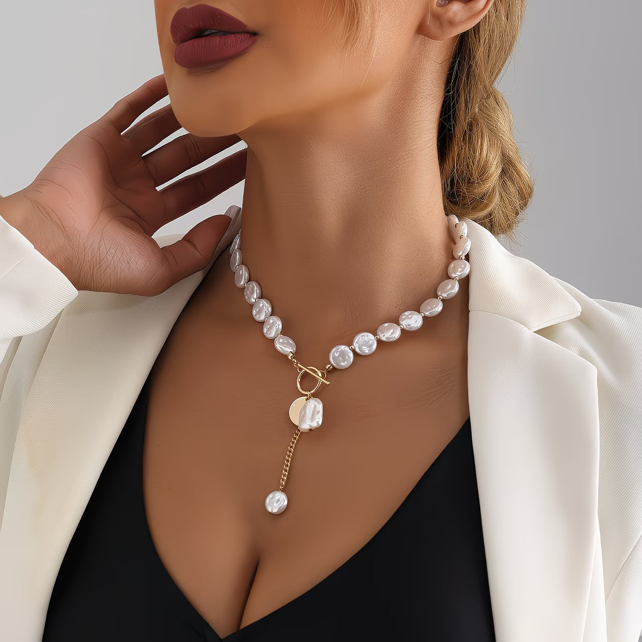 Baroque Perla Toggle Collana
