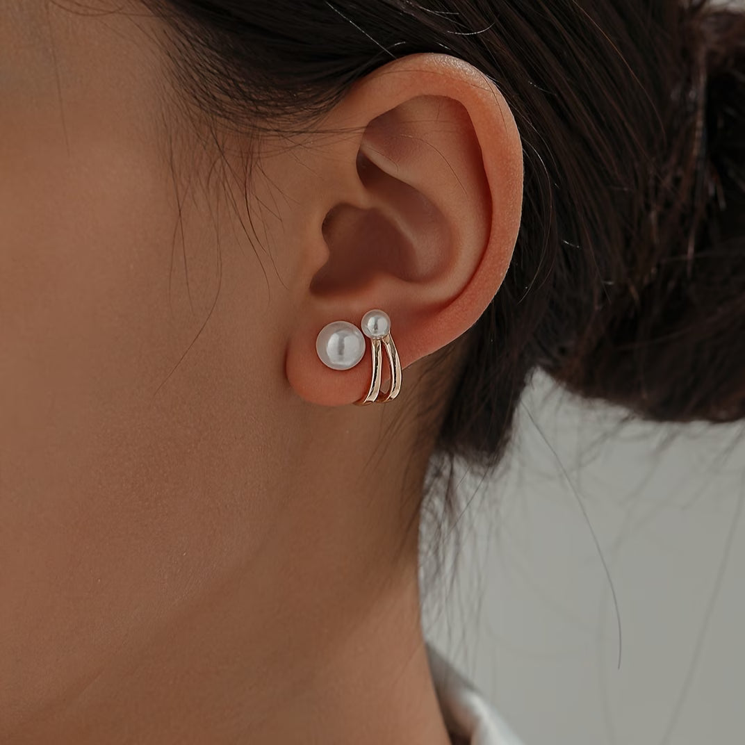 Double Perla Statement Orecchini