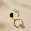 Oro Dual Pietra Open Anello