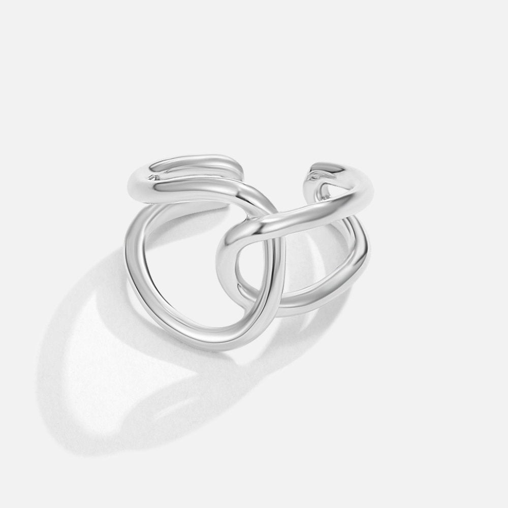 Argento Interlocking Open Anello