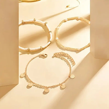 Coastal Ciondolo 3-Piece Layered Anklet Set | Oro