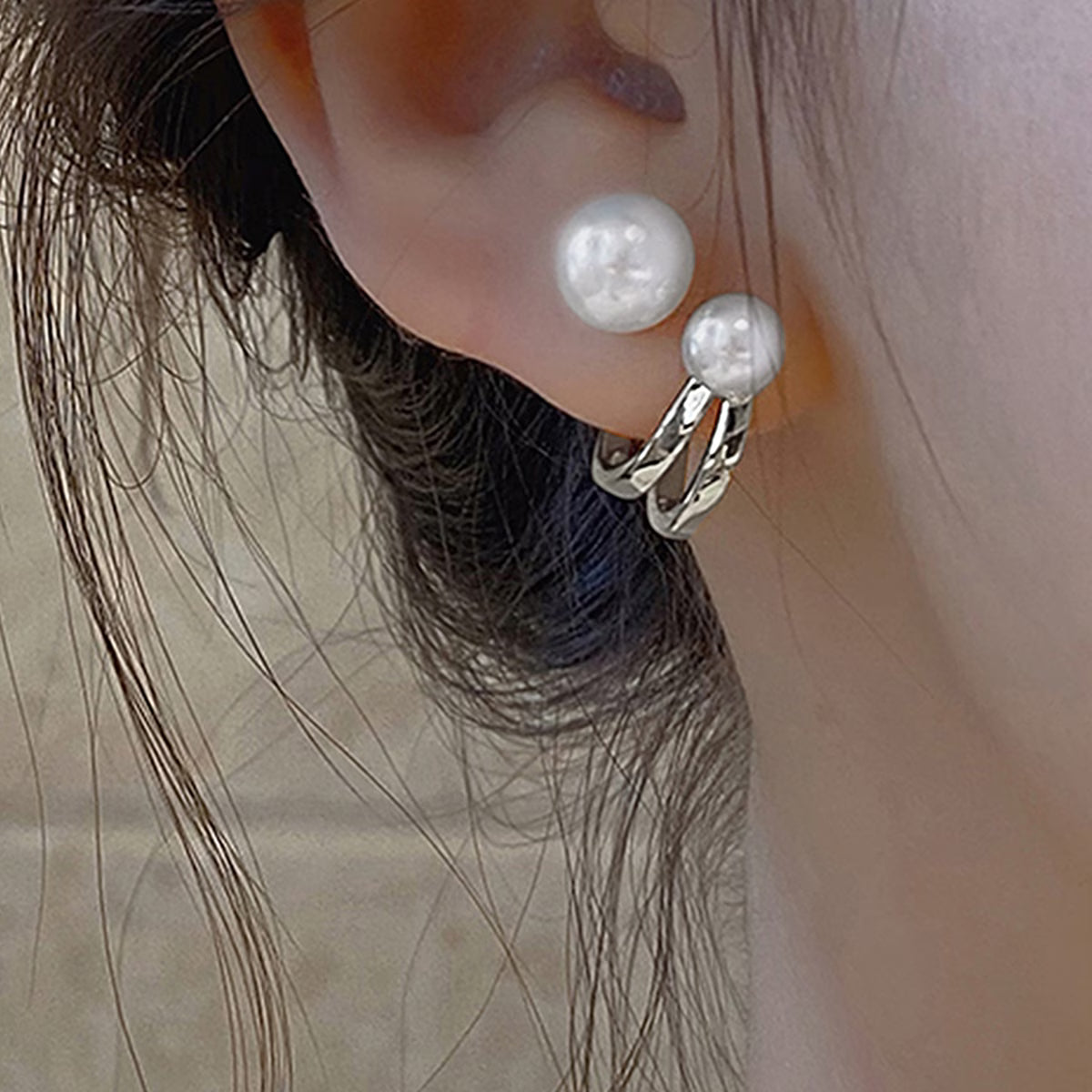 Double Perla Statement Orecchini