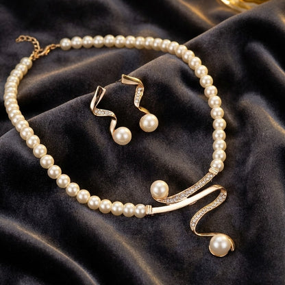 Elegant Naturale Collana di Perle Set