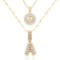 Pave letter initial set collane | Oro