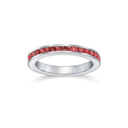 Rubino Eternity Band Anello | Bianco Oro