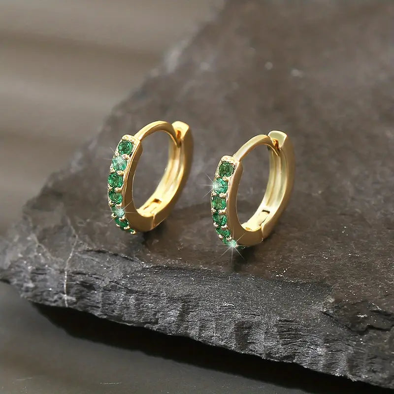 Oro Smeraldo Orecchini a Cerchio