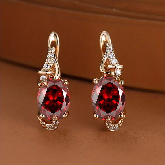 Crimson Twilight Orecchini Pendenti | Oro