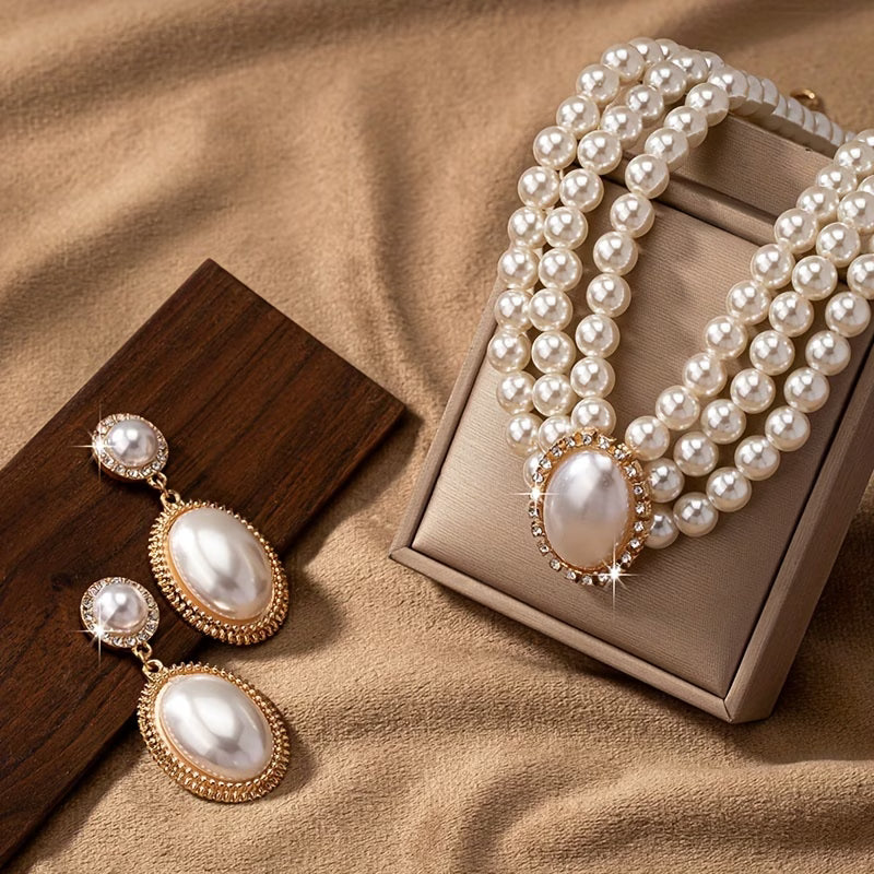 Vintage Perla Strand Set di Gioielli