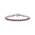 Rubino Bracciale Tennis | Bianco Oro