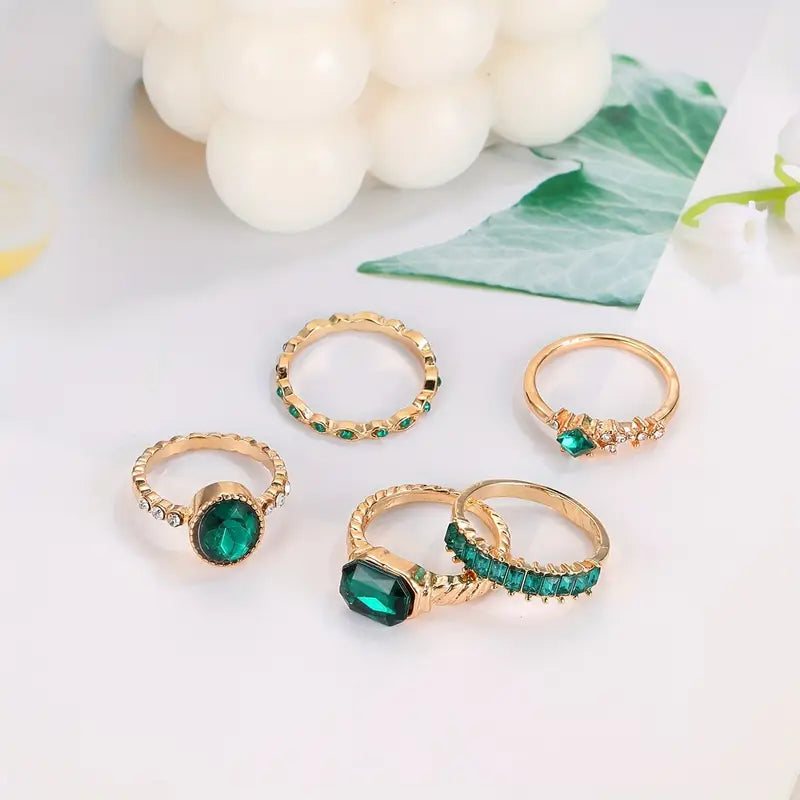 Oro Smeraldo Set Anelli