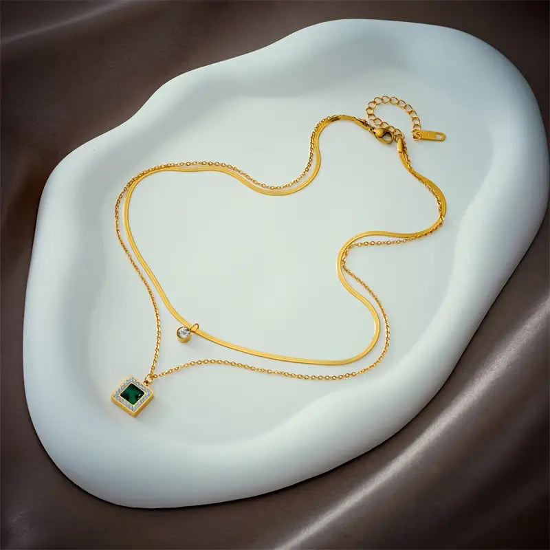 Oro Smeraldo Layered Collana