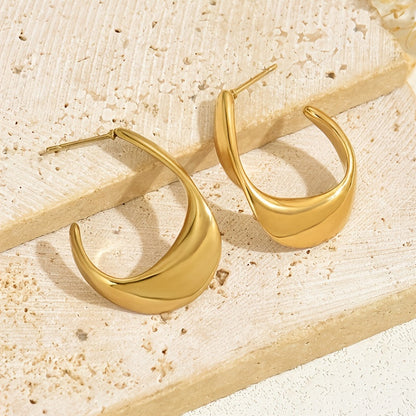 Sculpted Crescent Orecchini a Cerchio | Oro