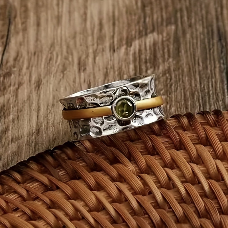Argento and Oro Rustic Band Anello
