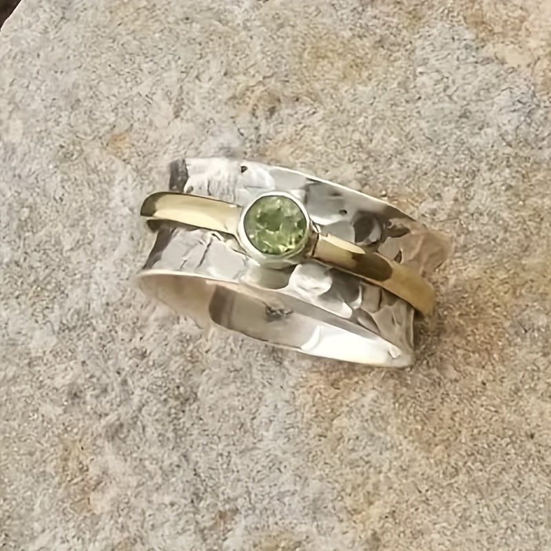 Argento and Oro Rustic Band Anello