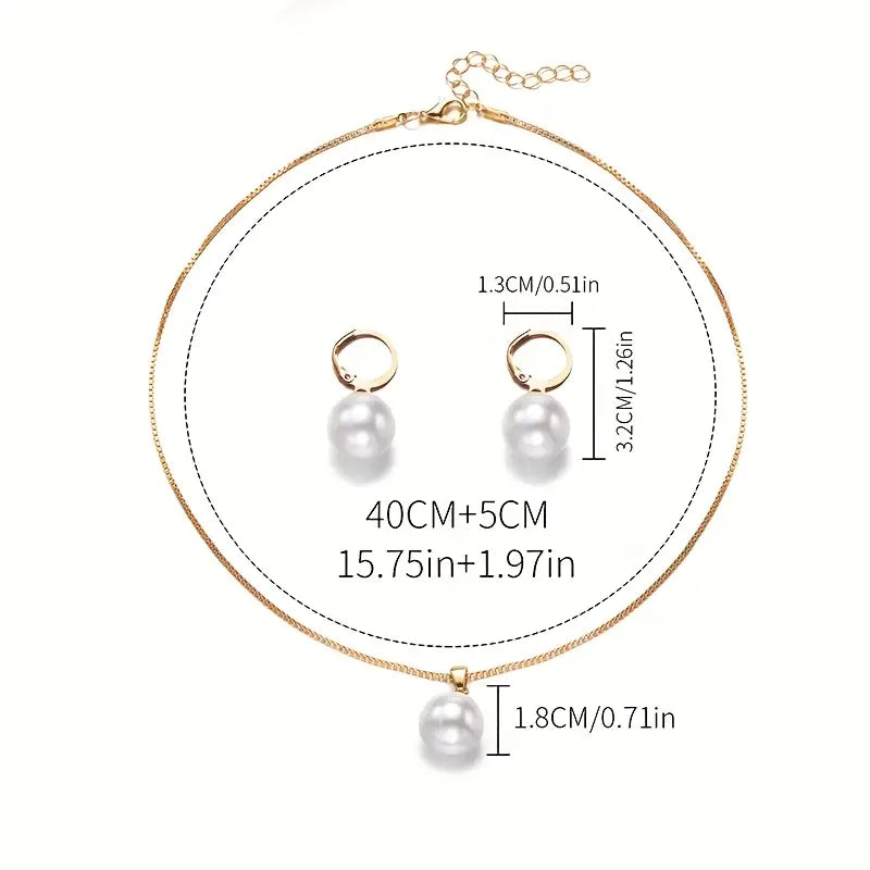 Elegant Graceful Collana di Perle Set