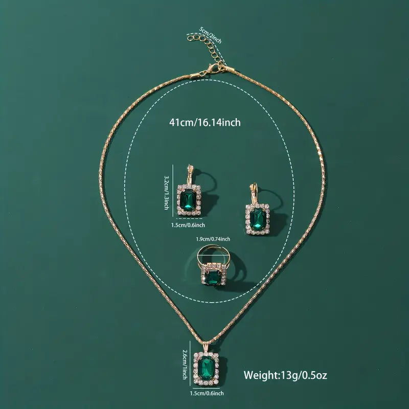Sylvara Greenveil Set di Gioielli | Bianco Oro