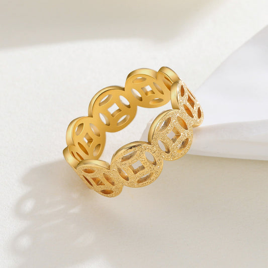 Ella Classic Pattern Anello | Oro