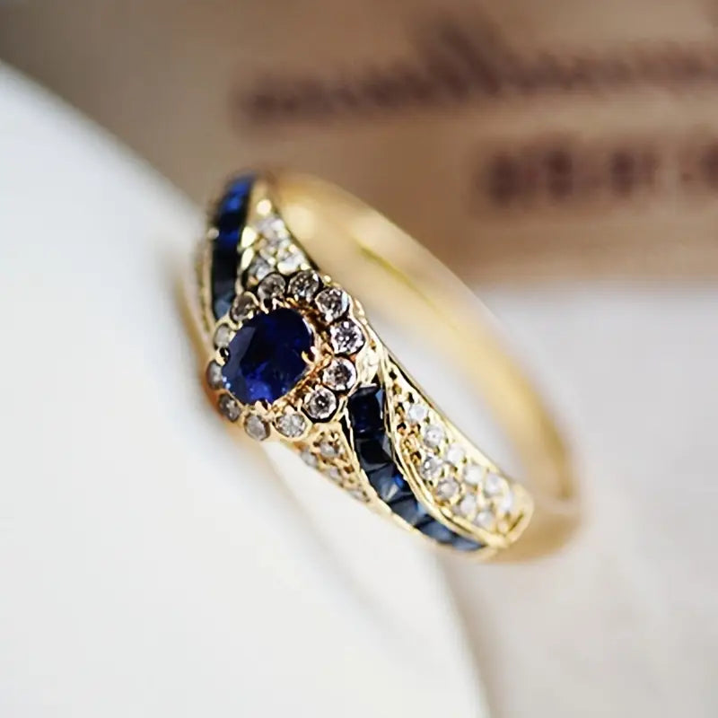 Oro Zaffiro Band Anello