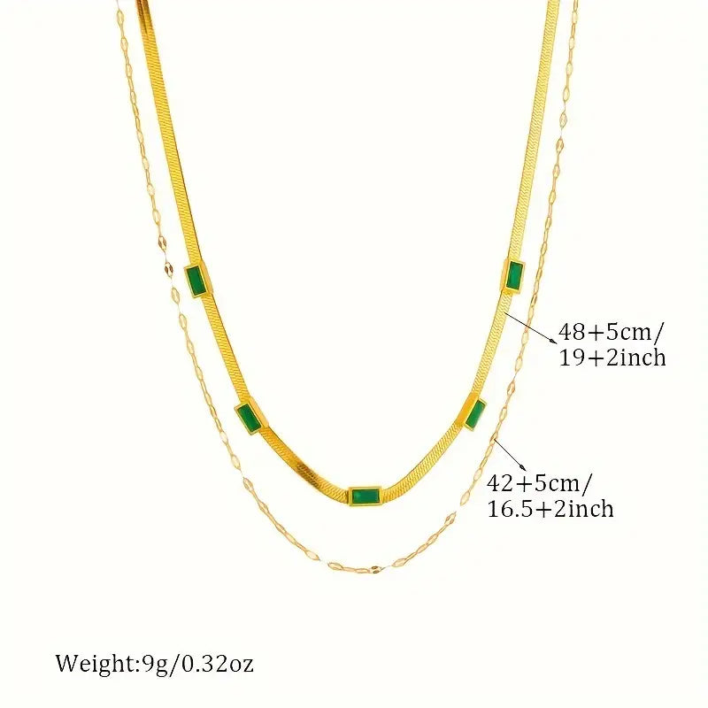 Sister Gem Double-Layer Retro Collana | Oro