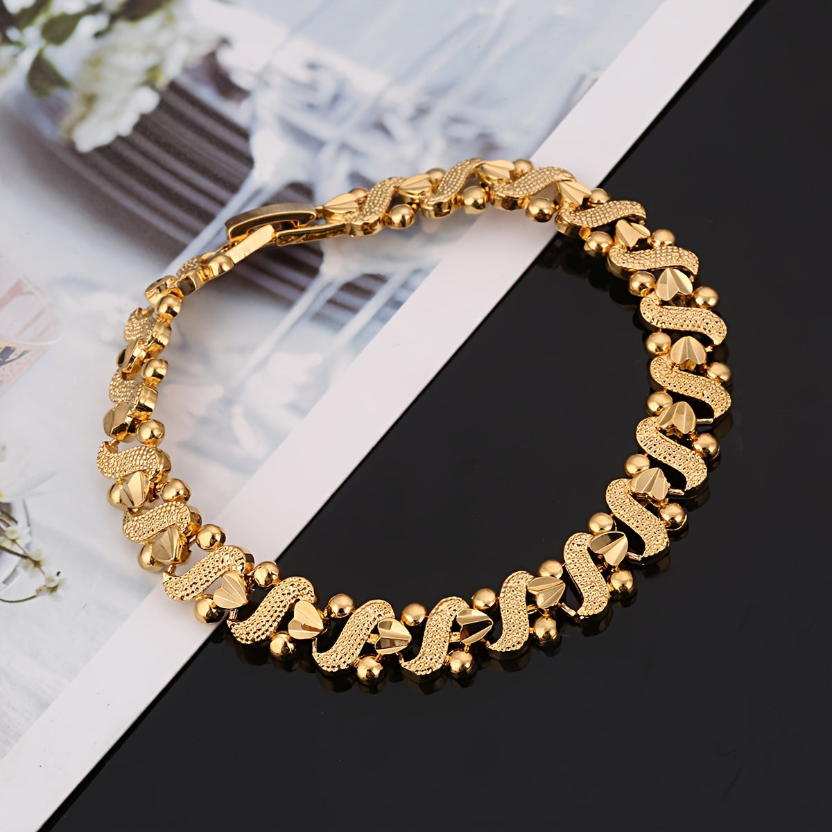 Lily Ornate Wave Bracciale | Oro