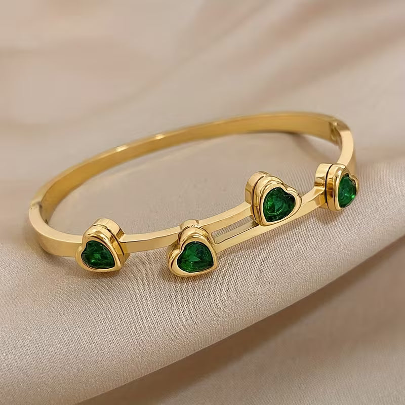 Verde Cuori Bracciale | Oro